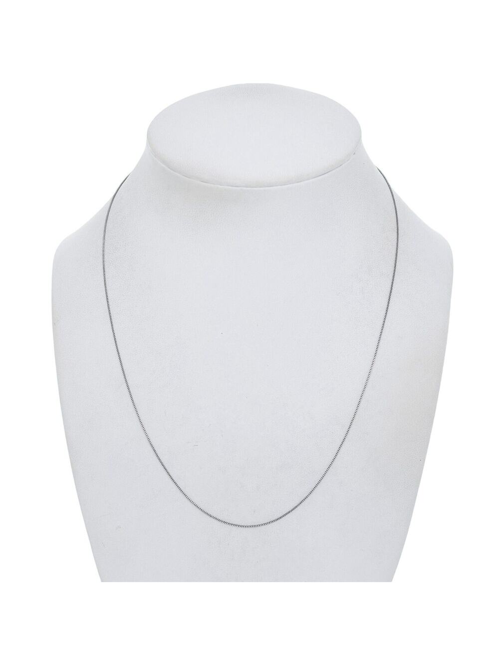 Vintage Italian Sterling Silver 925 0.6mm Box Chain Necklace 18"